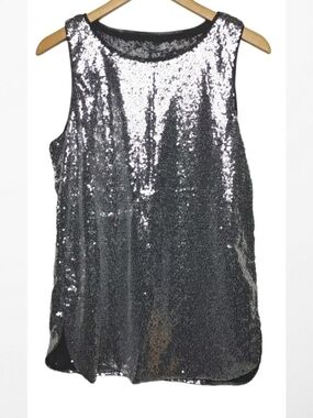 zeagoo Silver Sequin Sleeveless Tank Top Camisole